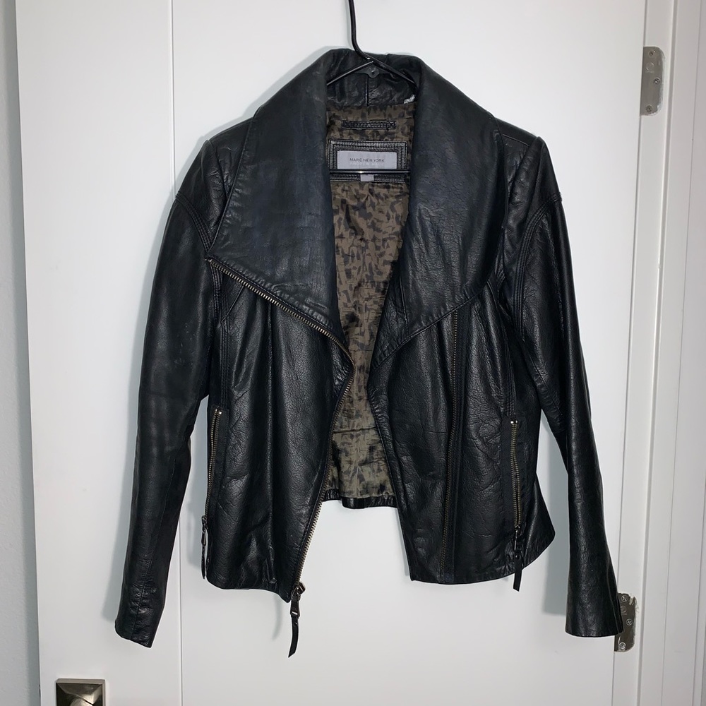 Classic! Andrew Marc Genuine Leather Motorcyle Jacket, Black, Medium!